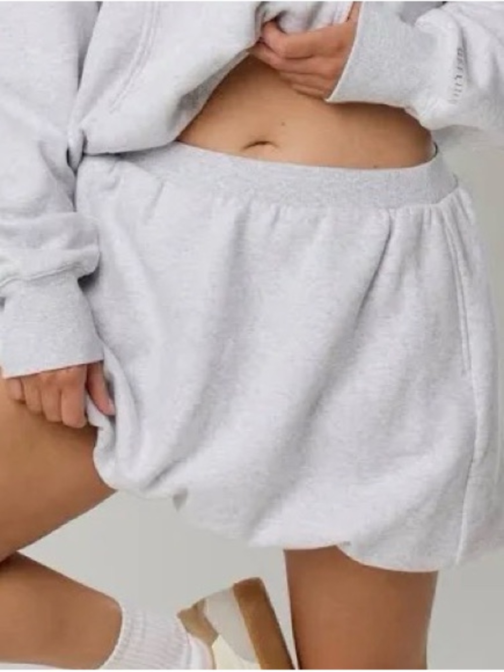aerie Heather Gray Bubble Mini Skirt